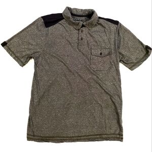 𝅺3/$20 Distortion Gray With Black Shoulders Polo Shirt